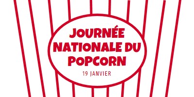 Journée nationale du maïs pop-corn white whimsical-line