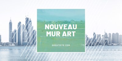 Nous avons de nouvelles peintures murales blue modern-geometric-&-linear