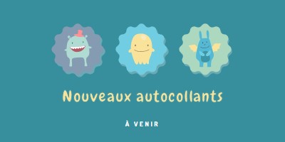 Nouveaux autocollants bientôt disponibles blue whimsical-color-block