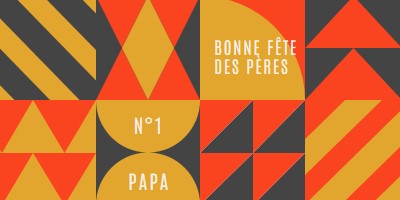 Père numéro un orange modern-geometric-&-linear