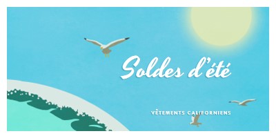 Annonce de vente d’été blue vintage-retro