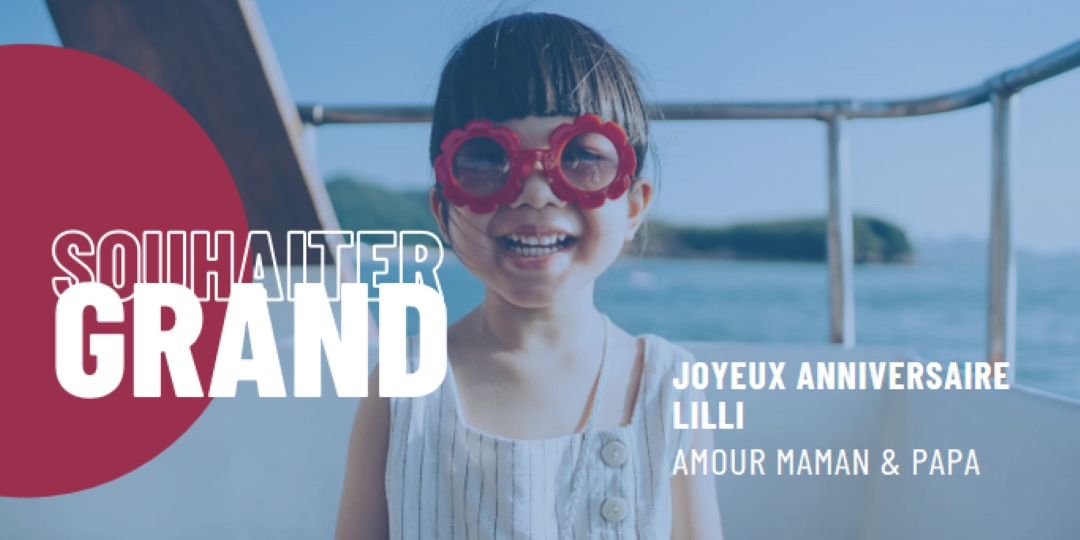 Fille d’anniversaire blue modern-bold