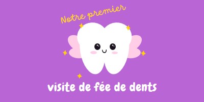 Première visite de fée de dents purple whimsical-color-block