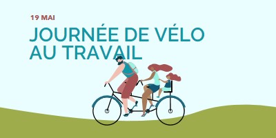 Journée de vélo au travail blue whimsical-color-block