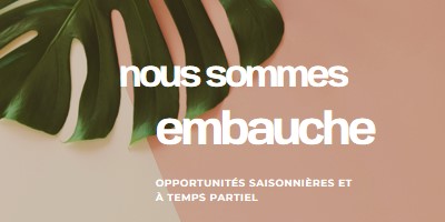 Nous recrutons des travailleurs saisonniers pink modern-simple