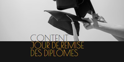 Bonne journée de remise des diplômes black modern-simple