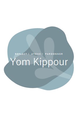 Yom Kippour voeux white organic-simple