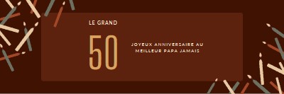 Joyeux cinquantième anniversaire brown modern-simple