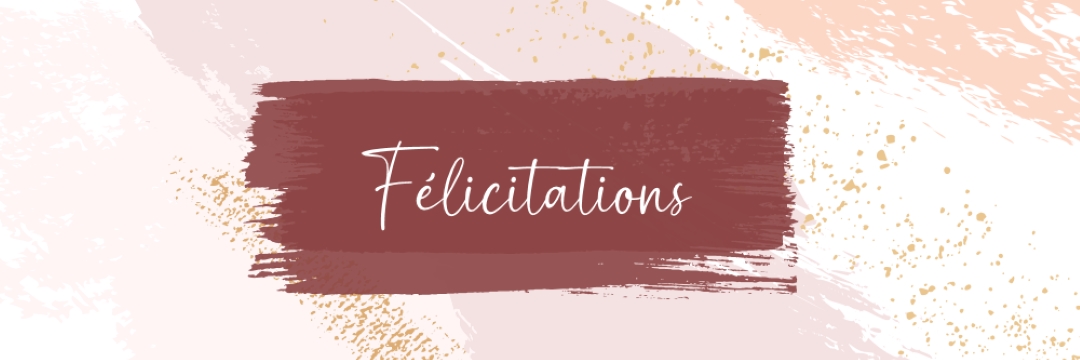 Félicitations simples pink organic-simple