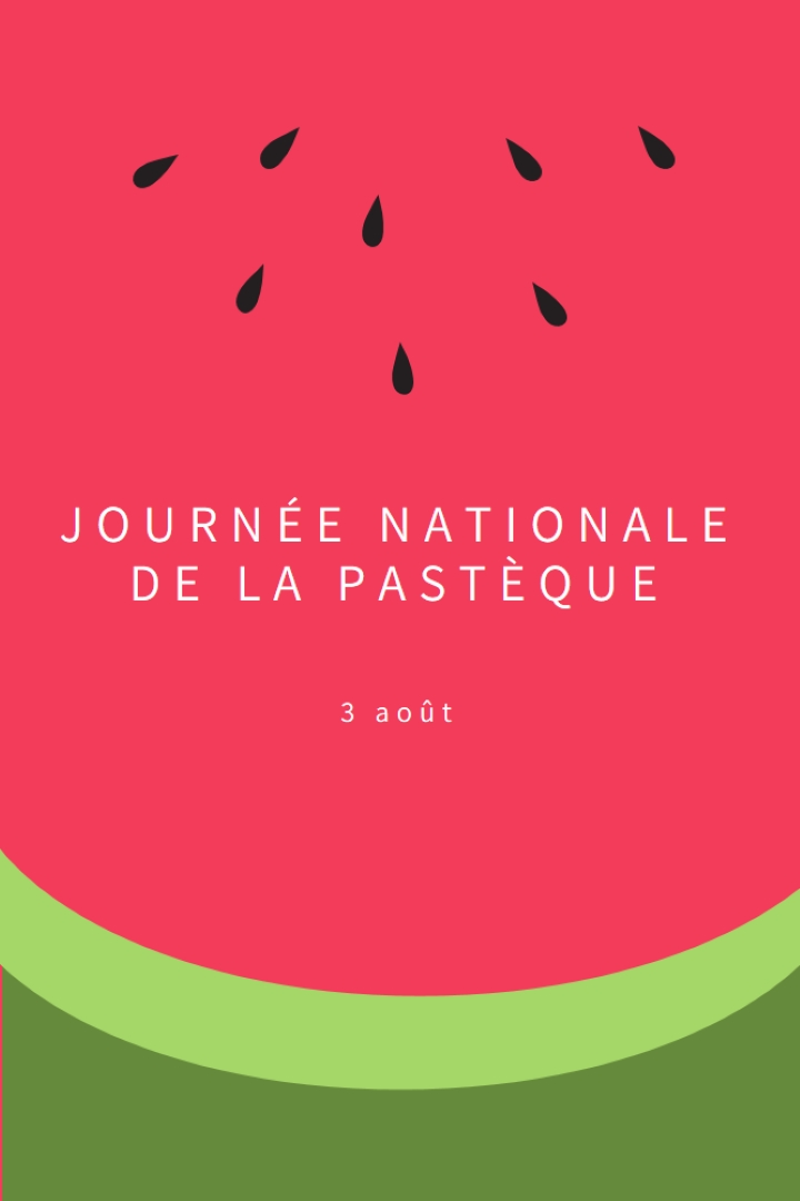 Journée nationale de la pastèque pink modern-simple
