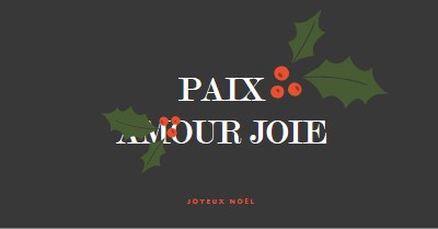 Paix, amour, joie gray modern-simple