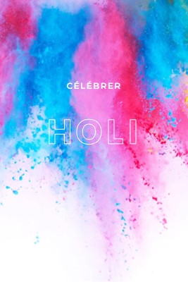 Heureux Holi white modern-bold