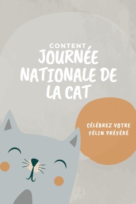 Joyeux Jour national du chat gray organic-simple