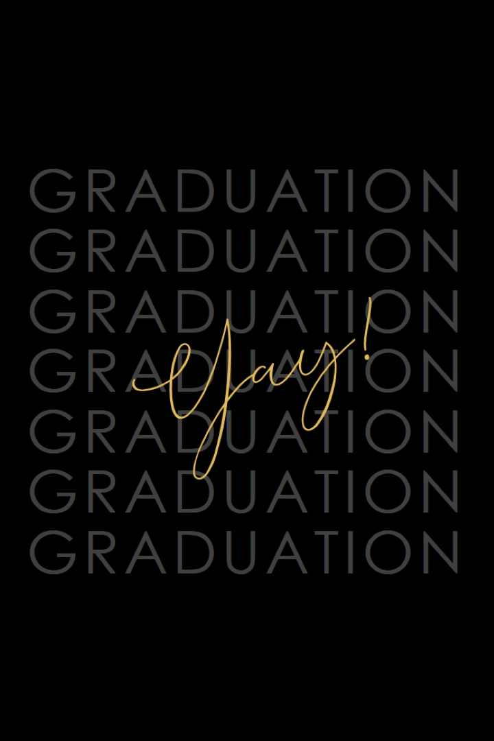 Yay pour la remise des diplômes black modern-simple