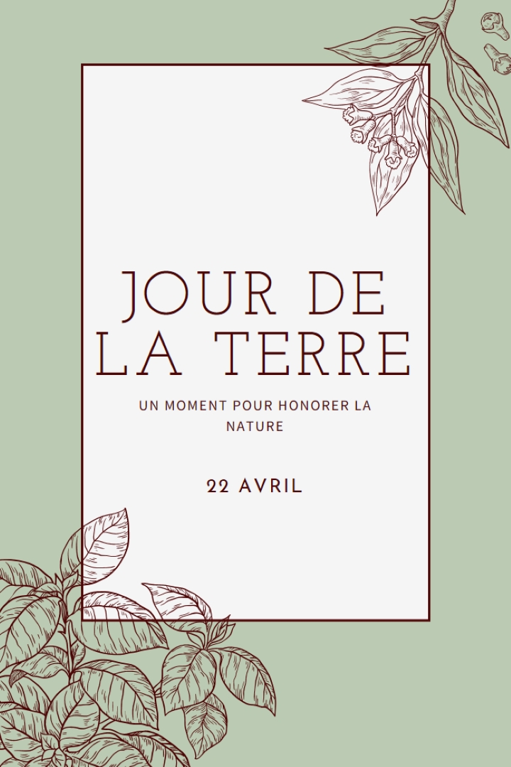 Tu veux dire le monde pour moi green vintage-botanical