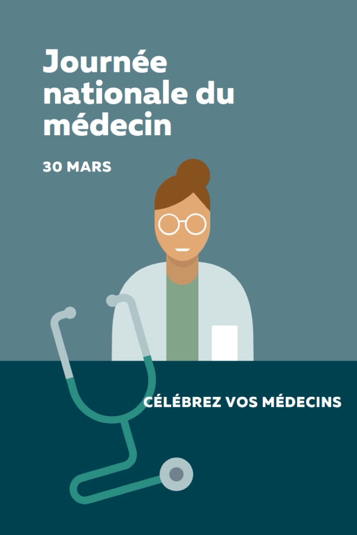 Journée nationale du médecin blue modern-color-block