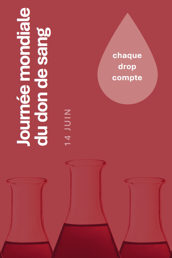 Journée mondiale du don de sang red modern-bold