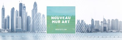 Nous avons de nouvelles peintures murales blue modern-geometric-&-linear