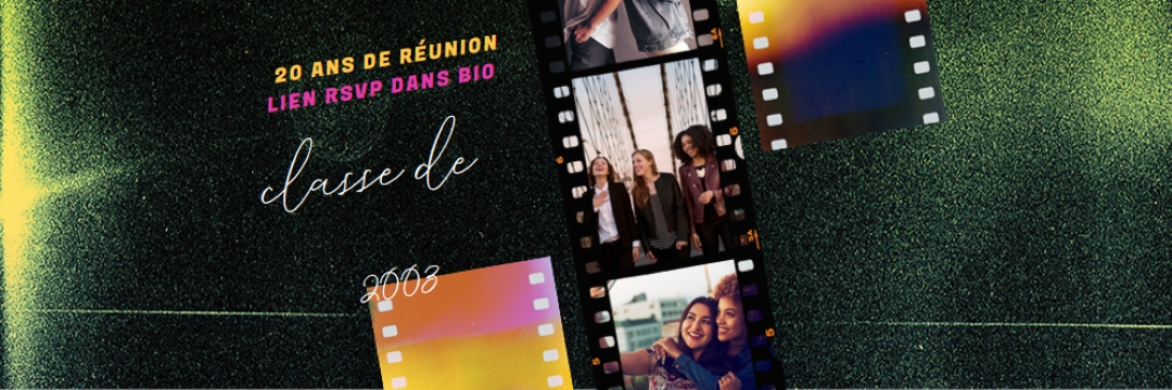 Réunion de vingt ans green modern-bold