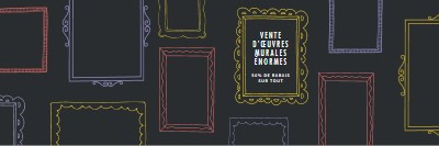 Vente d’œuvres murales énormes black whimsical-line