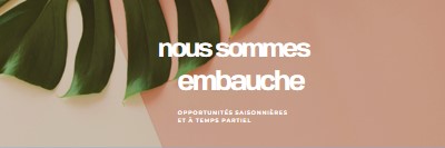 Nous recrutons des travailleurs saisonniers pink modern-simple