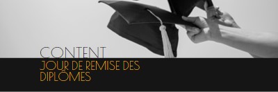 Bonne journée de remise des diplômes black modern-simple