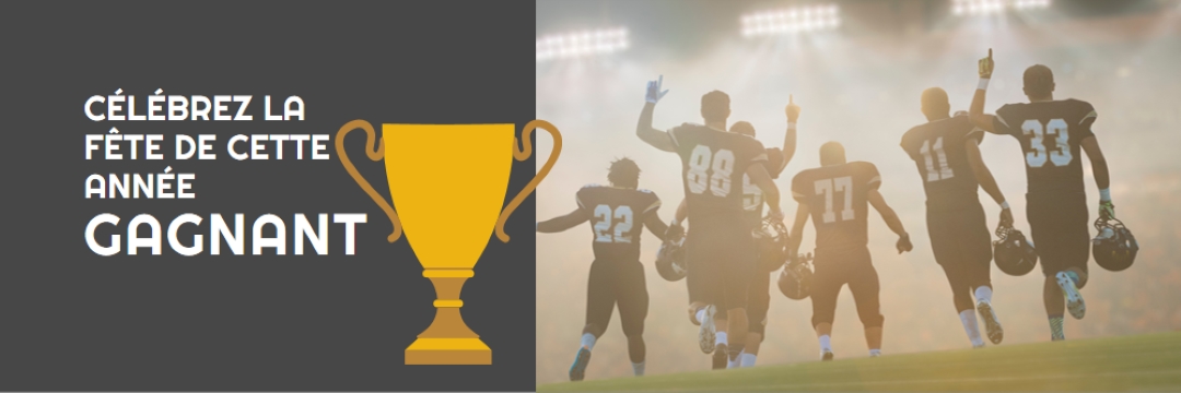 Célébrez le gagnant blue modern-simple