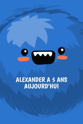 Petit monstre a cinq ans blue whimsical-color-block