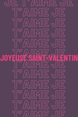 Je t’aime, Saint-Valentin purple modern-bold