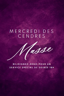 Messe du mercredi des Cendres purple modern-simple