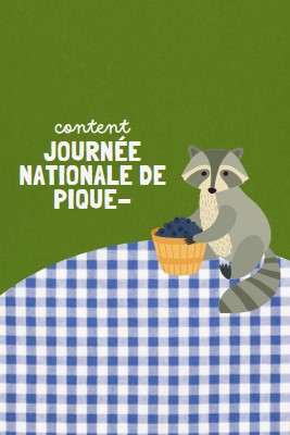 Heureux pique-national green whimsical-color-block