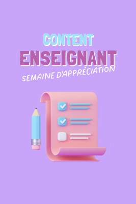 Semaine d’appréciation des enseignants purple whimsical-color-block