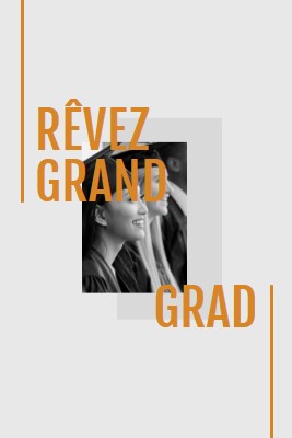 Rêvez grand, diplômé gray modern-bold