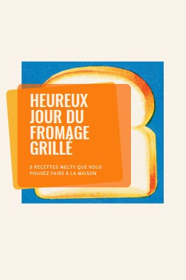 Heureux jour du fromage grillé orange modern-bold