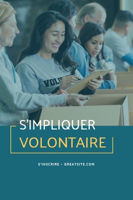 Nous allons encourager les bénévoles blue modern-simple