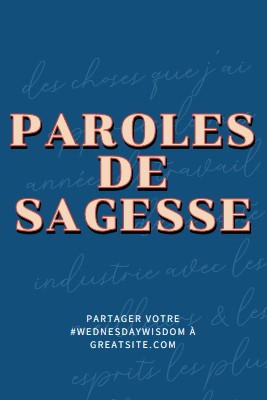 Parole aux sages blue modern-simple