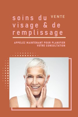 Vente de soins pour le visage et de remplissage orange modern-geometric-&-linear