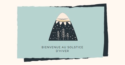 Bienvenue au solstice d’hiver blue whimsical-color-block