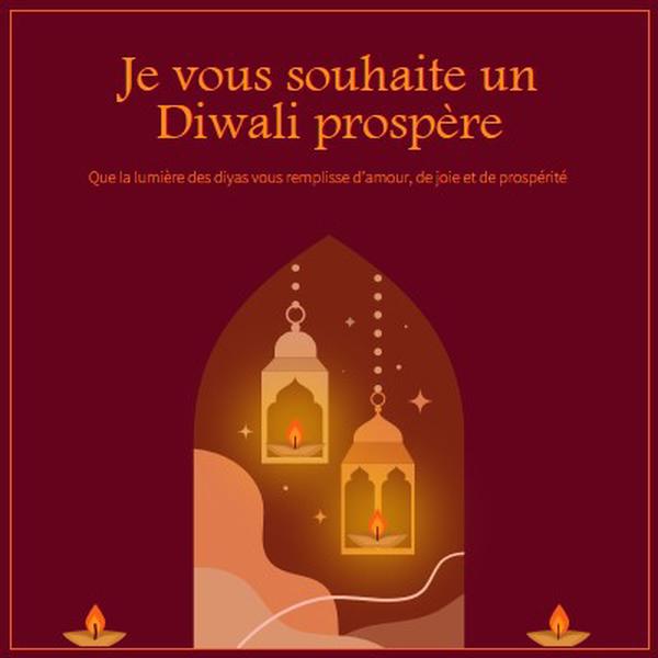 Briller avec la joie de Diwali red whimsical,golden,lights