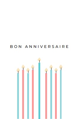 Joyeux bougies d’anniversaire white modern-simple