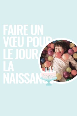 Faire un vœu d’anniversaire blue modern-simple