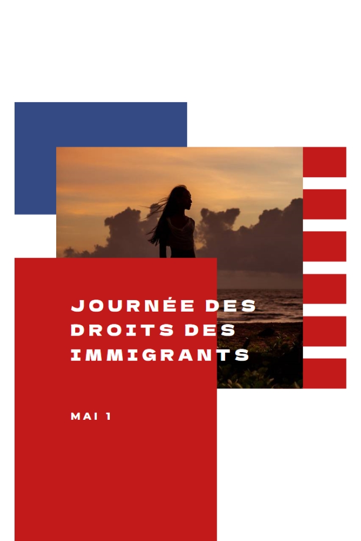 Salut à la Journée des droits des immigrés white modern-color-block