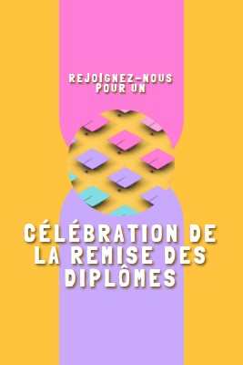 Participez à la célébration de la remise des diplômes yellow whimsical-color-block