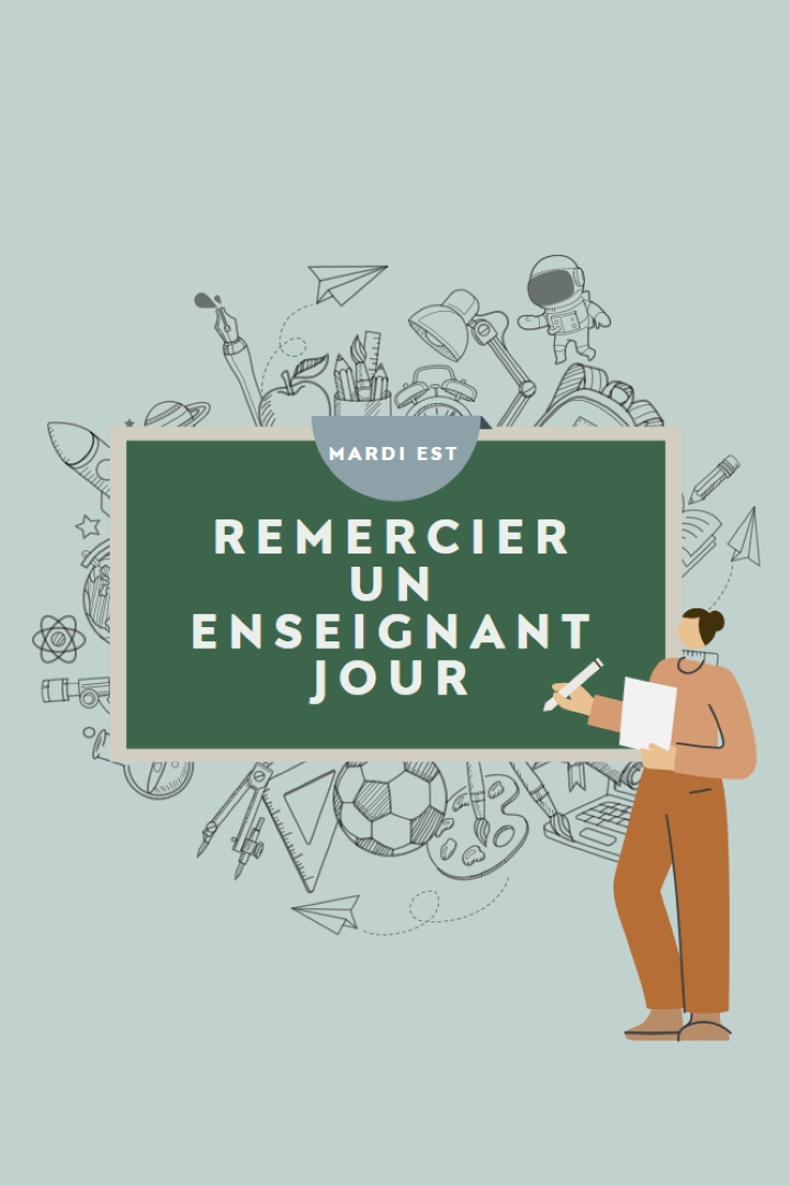 Merci pour les enseignants green modern-color-block
