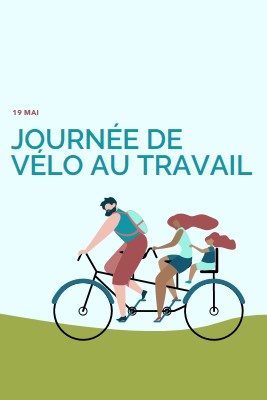 Journée de vélo au travail blue whimsical-color-block