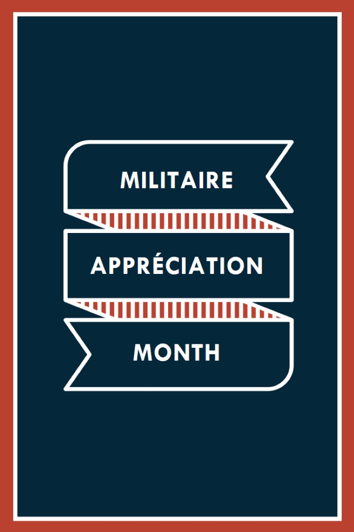 Célébration du Mois de l’appréciation militaire blue modern-simple
