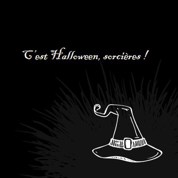 C’est Halloween black whimsical-line