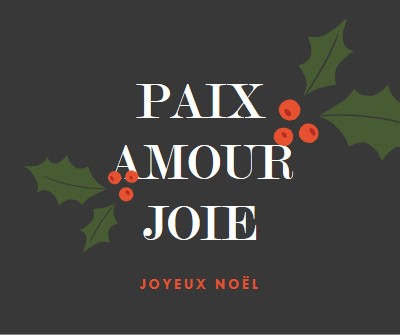 Paix, amour, joie gray modern-simple