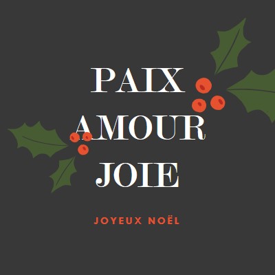 Paix, amour, joie gray modern-simple