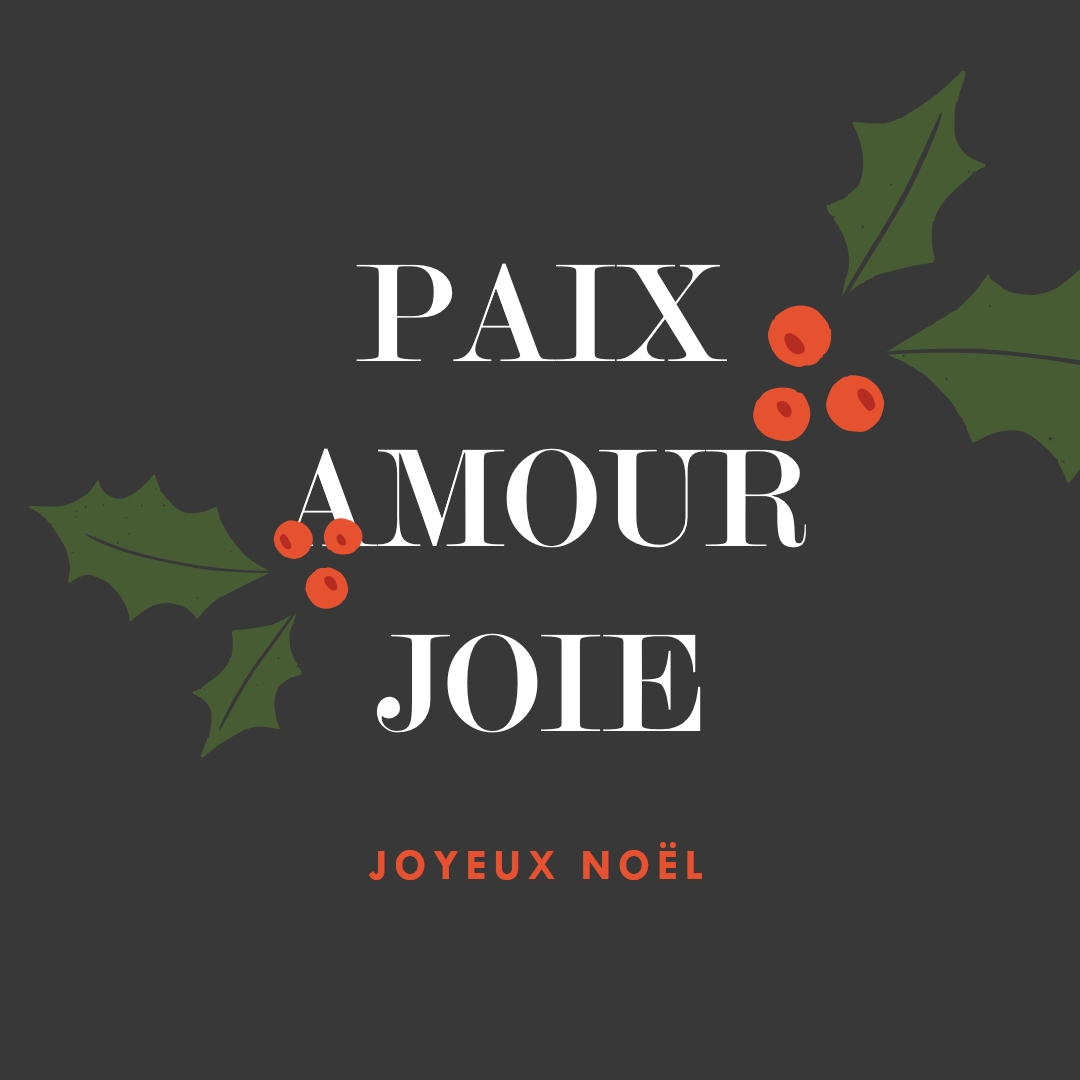 Paix, amour, joie gray modern-simple